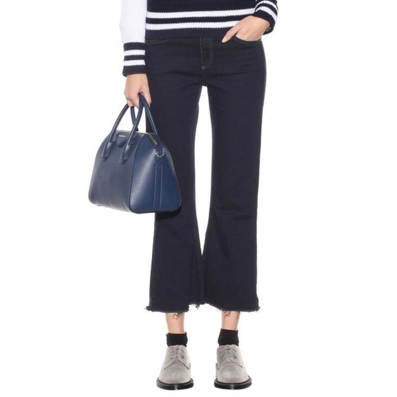 rag & bone Denim - Rag & Bone | Cropped Flare Dark Denim Jeans with 10" Rise.